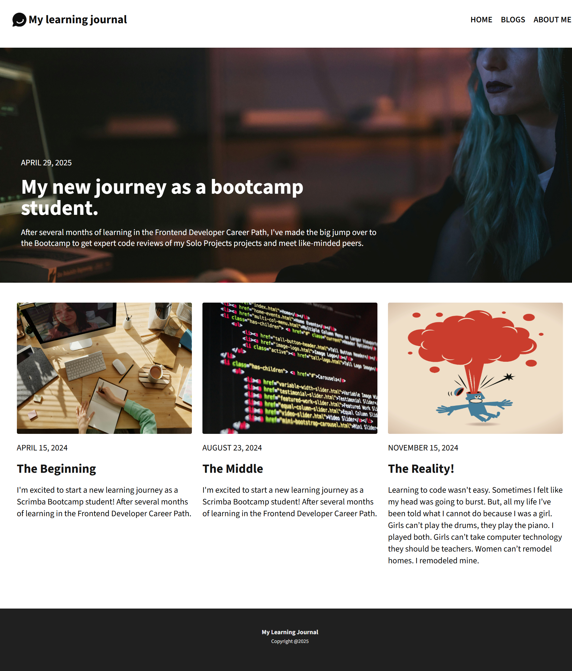 Woman coding in the dark in front of computer screen.